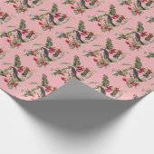  roze vogelkunst cadeaupapier (Hoek)