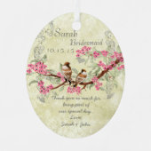 Roze  vogelmeisje uit Honor Ornamenten (Voorkant)