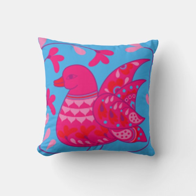  roze vogelmix en matchPillow naar Serenity Kussen (Voorkant)