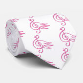 Roze vogelmuziek stropdas (Opgerold)