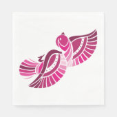roze vogelpapier servetten (Voorkant)