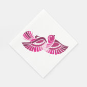 roze vogelpapier servetten (Hoek)
