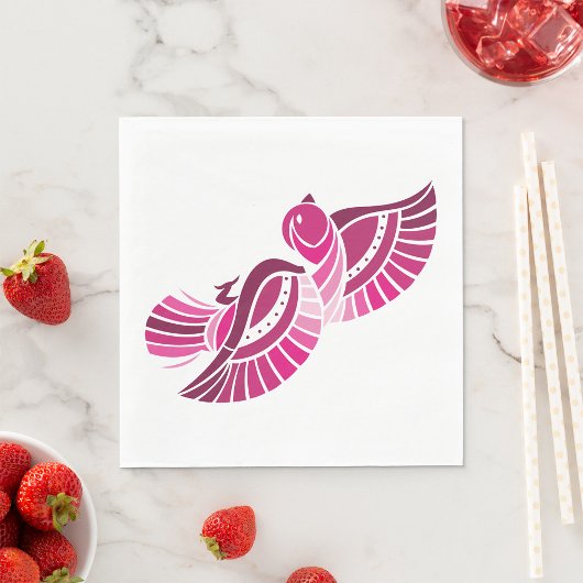 roze vogelpapier servetten