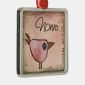 roze vogelpest metalen ornament (Rechts)