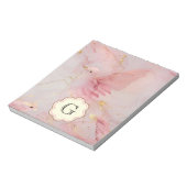 Roze vogels monogram notitieblok (Linkerzijde)