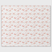  Roze Vogels Op Witte Kinderen Cadeaupapier (Vlak)