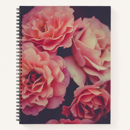 Roze volkbloemen notitieboek (Voorkant)