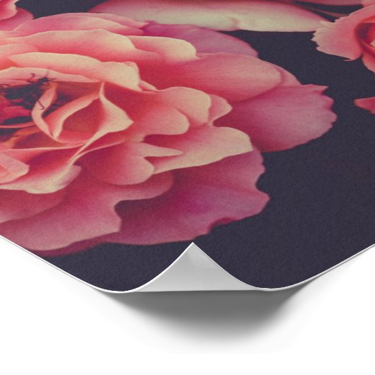 Roze volkbloemen poster (Hoek)