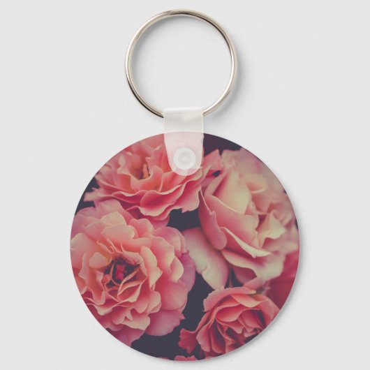 Roze volkbloemen sleutelhanger (Voorkant)