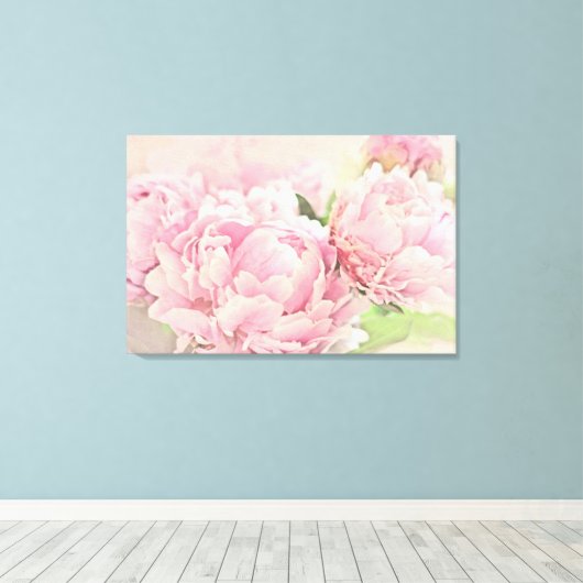 Roze volken canvas afdruk (Insitu (Houten vloer))