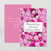 Roze volken Dank je vrijwilliger Bedankkaart (Voorkant / Achterkant)