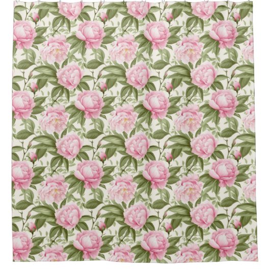 Roze volken douchegordijn (Voorkant)