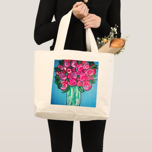 Roze volken grote tote bag (Voorkant (product))