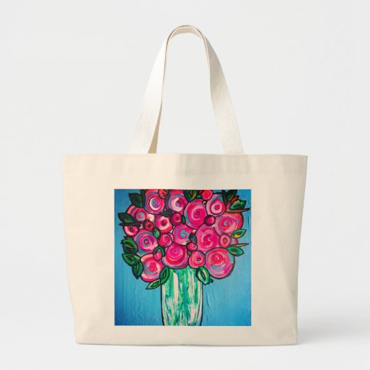 Roze volken grote tote bag (Voorkant)