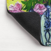 Roze volken in een Vase Mousepad Muismat (Hoek)