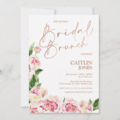 Roze volken Roos Gold Bridal Brunch Shower Kaart (Voorkant)