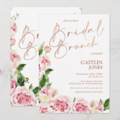 Roze volken Roos Gold Bridal Brunch Shower Kaart (Voorkant / Achterkant)