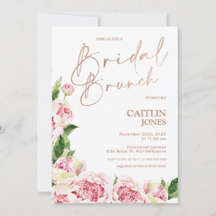 Roze volken Roos Gold Bridal Brunch Shower Kaart