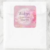  roze volken stijlvolle foto Dank je Vierkante Sticker (Tas)