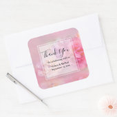  roze volken stijlvolle foto Dank je Vierkante Sticker (Envelop)