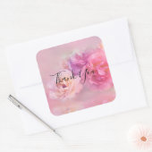  roze volken stijlvolle foto Dank je Vierkante Sticker (Envelop)