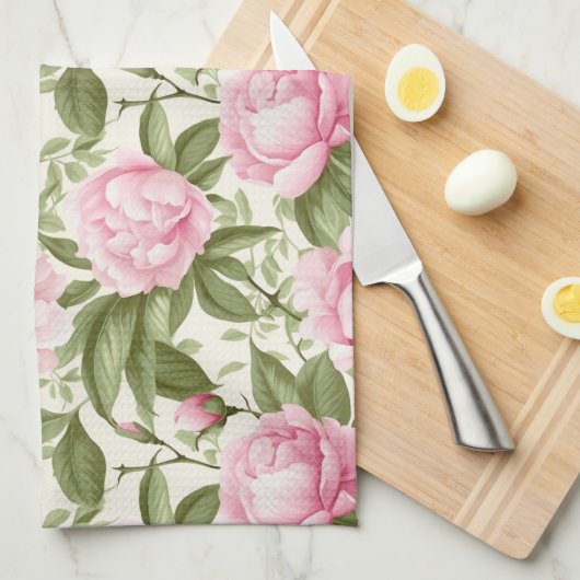 Roze volken theedoek (Quarter Fold)