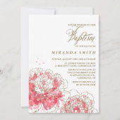 Roze volken | Uitnodiging voor Floral Baptism (Voorkant)