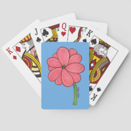 Roze Volle Bloem Pokerkaarten