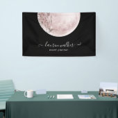roze volle maan elegant spandoek (Beurs)