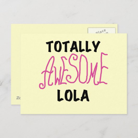 Roze Volledig Geweldige Lola T-shirts en geschenke Briefkaart (Voorkant / Achterkant)