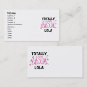 Roze Volledig Geweldige Lola T-shirts en geschenke Visitekaartje (Voorkant / Achterkant)