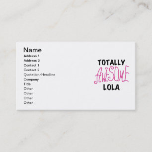 Roze Volledig Geweldige Lola T-shirts en geschenke Visitekaartje