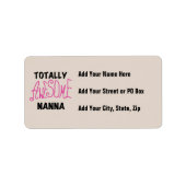 Roze Volledig Geweldige Nanna T-shirts en geschenk Etiket (Voorkant)