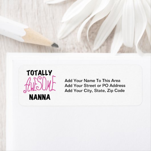 Roze Volledig Geweldige Nanna T-shirts en geschenk Etiket (Insitu)