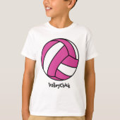 Roze volleybal (aanpasbaar) t-shirt (Voorkant)