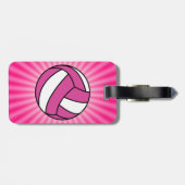 Roze volleybal bagagelabel (Achterkant horizontaal)