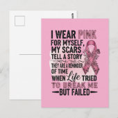 Roze volleybal borstkankervoorlichting briefkaart (Voorkant / Achterkant)