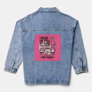 Roze volleybal borstkankervoorlichting denim jacket