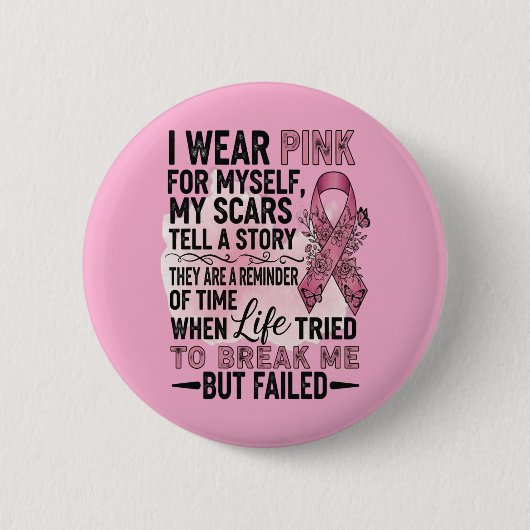 Roze volleybal borstkankervoorlichting ronde button 5,7 cm (Voorkant)