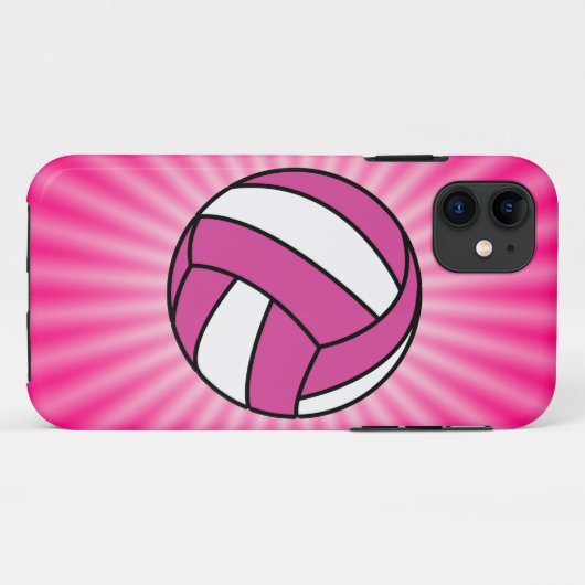 Roze volleybal Case-Mate iPhone case (Achterkant (horizontaal))