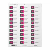 Roze Volleybal Chevron Monogram Adresetiketten Etiket (Full Sheet)