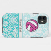 Roze volleybal; Damaspatroon Case-Mate iPhone Case (Achterkant (horizontaal))