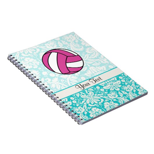Roze volleybal; DamasPatroon Notitieboek (Rechterzijde)