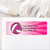 Roze volleybal etiket (Insitu)