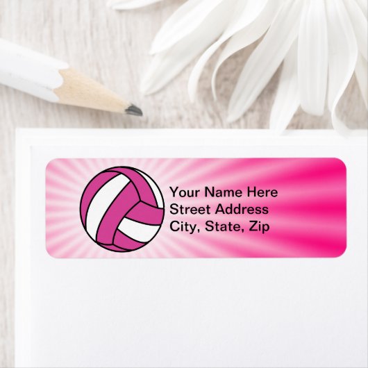 Roze volleybal etiket (Insitu)