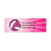 Roze volleybal etiket (Voorkant)