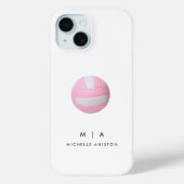 Roze Volleybal gepersonaliseerd Case-Mate iPhone Case (Achterkant)