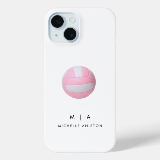 Roze Volleybal gepersonaliseerd Case-Mate iPhone Case (Achterkant)