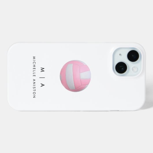 Roze Volleybal gepersonaliseerd Case-Mate iPhone Case (Achterkant (horizontaal))