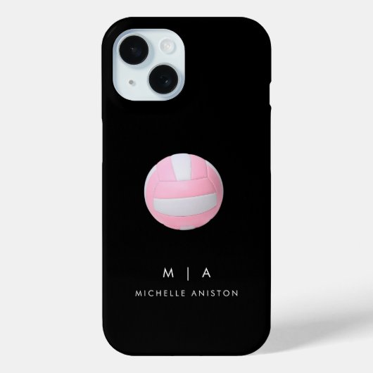 Roze Volleybal gepersonaliseerd Case-Mate iPhone Case (Achterkant)